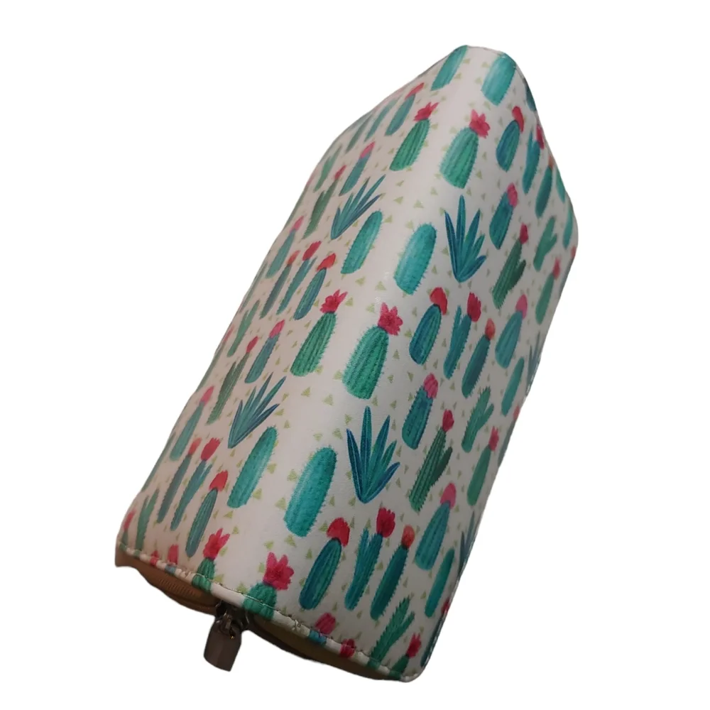 Cactus Print White Faux Leather Full Zip Wallet - Picture 3 of 5